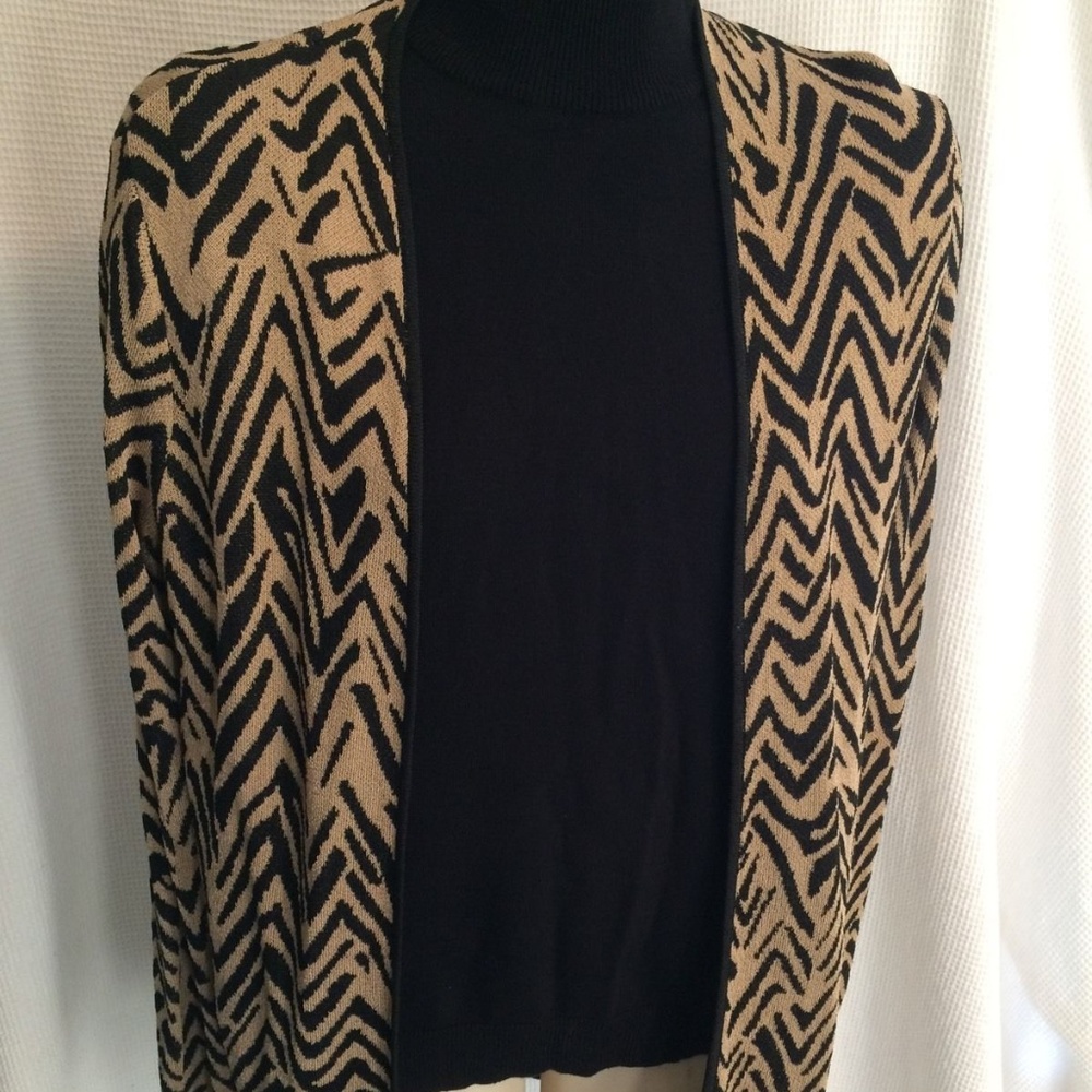 Jones New York Woman's Black / Gold Zebra Shimmer